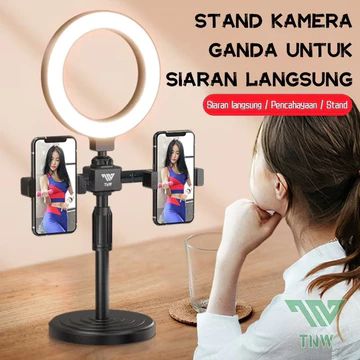 Ringlight 16cm Tripod Holder Meja HP Ring Light Tripod Mini Stand HP Live Streaming Selfie Make