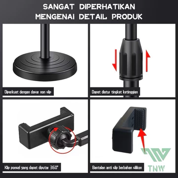 Ringlight 16cm Tripod Holder Meja HP Ring Light Tripod Mini Stand HP Live Streaming Selfie Make