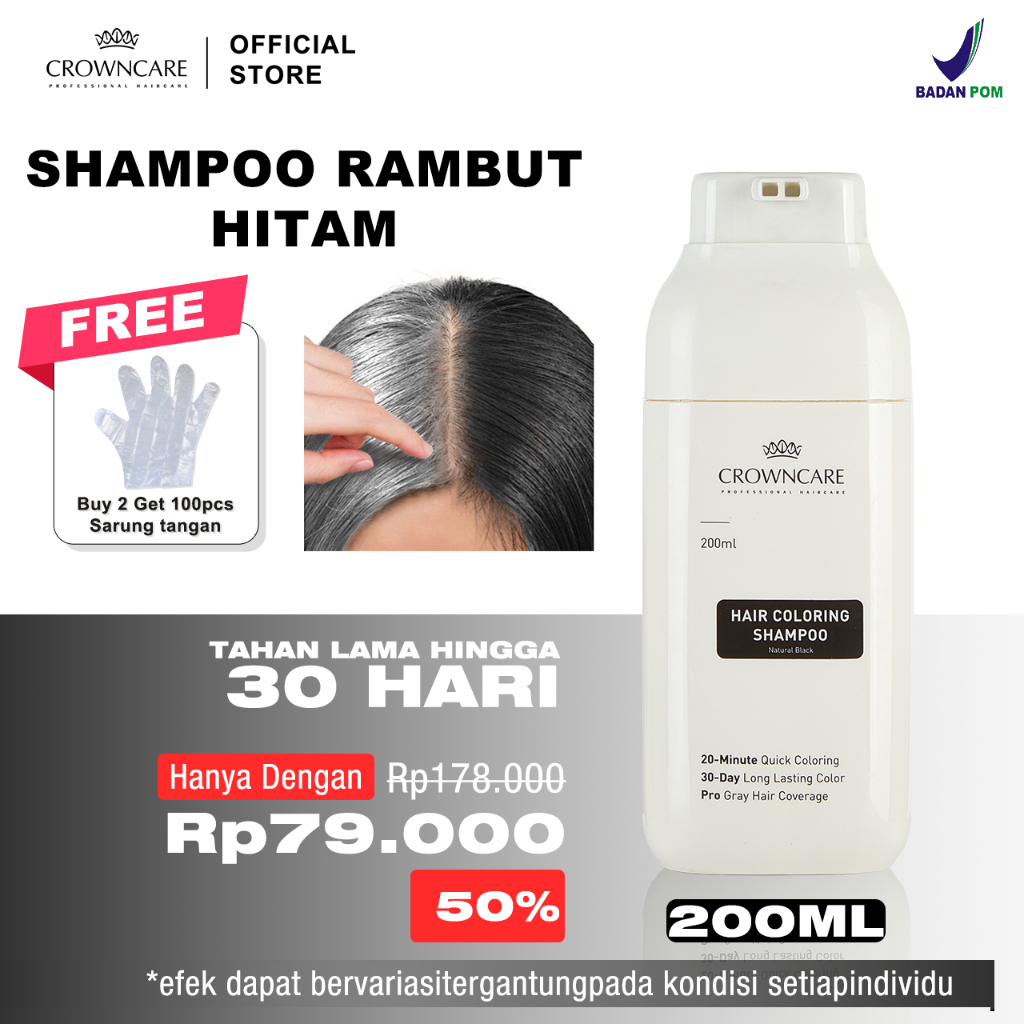Jual Crowncare Hair Coloring Shampo Pewarna Rambut 200ml – Pewarna ...