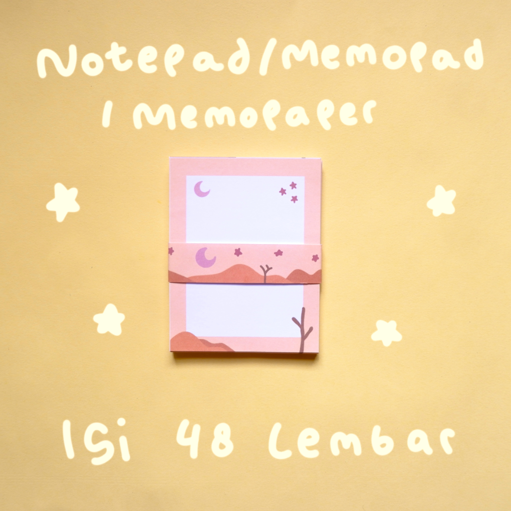 Jual (48 Lembar) Notepad/Memopad/Memo Paper Estetik Desain Lucu (Malam ...