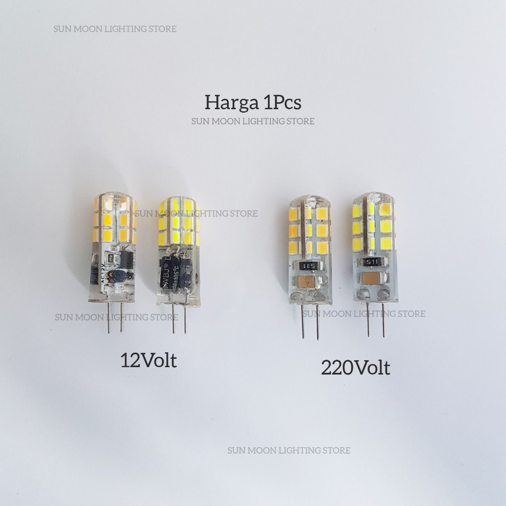 Jual Lampu halogen Kacang LED 3W 220V 12V G4 Kaki tusuk bohlam White ...