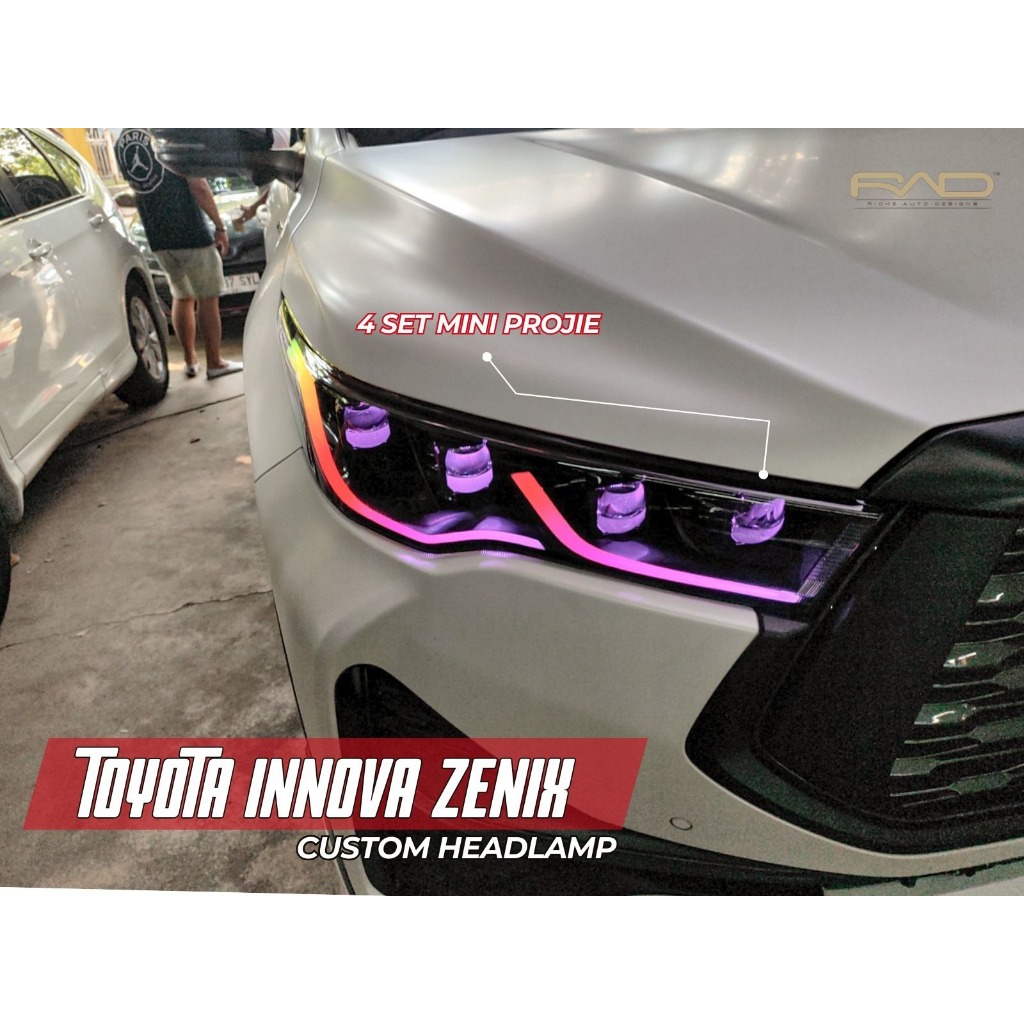 Jual Custom Headlamp Toyota Innova Zenix Matrix Style | Lampu Depan RGB ...