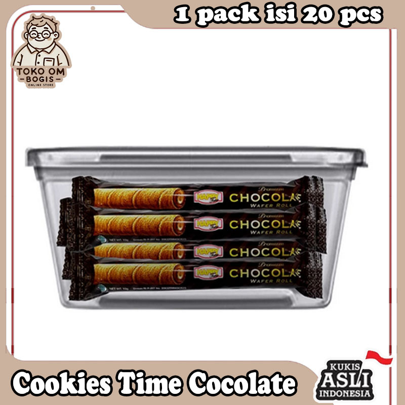 Jual Happy Time Astor Premium Chocolate Wafer Roll (1 Container Box Isi ...