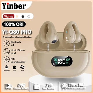 【Yinber】 Air YI-Q80 PRO TWS Wireless Clip Headset HiFi Immersive Sound Sound Pairing LED Power Display Layar Sangat cocok untuk olahraga dan berlari dan android/kompatibel iOS headset stereo -fidelity stereo bluetooth headset