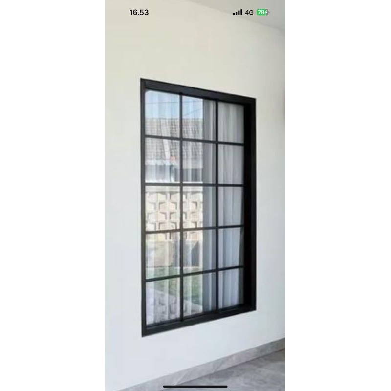 kusen aluminiun kaca mati ornamem L100 x T180 3inci ,coklat, putih hitam