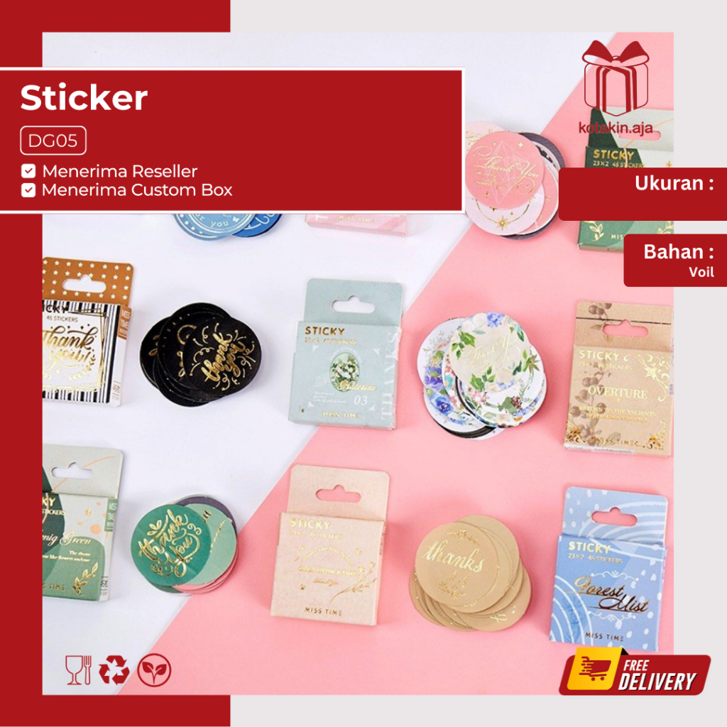 Jual Sticker Thankyou / Sticker Packaging / Sticker Box / Sticker ...