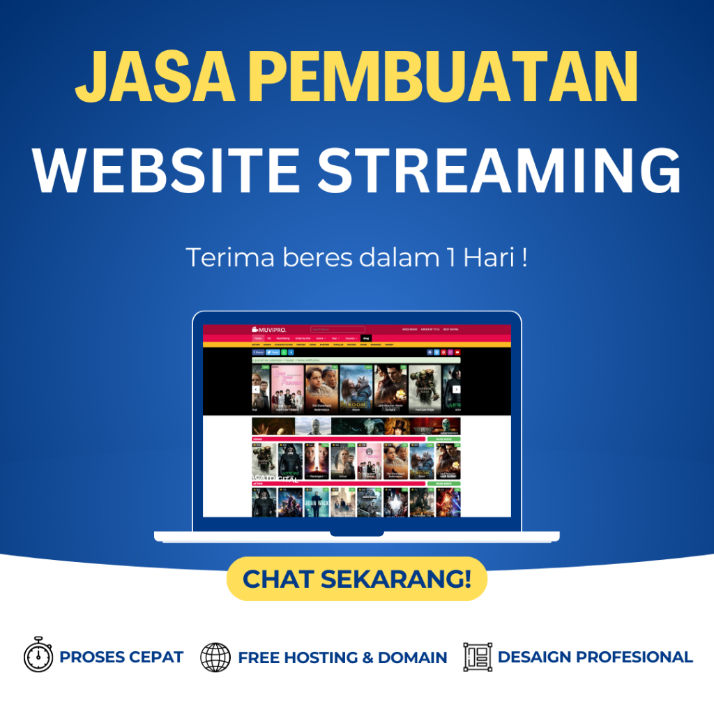 Jasa Pembuatan Website Film/Streaming/Movie 1 Hari Jadi (Terima Beres)