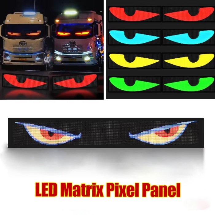 Jual LED Matrix Panel Flexible Display Car Sign Animation RGB Bluetooth ...