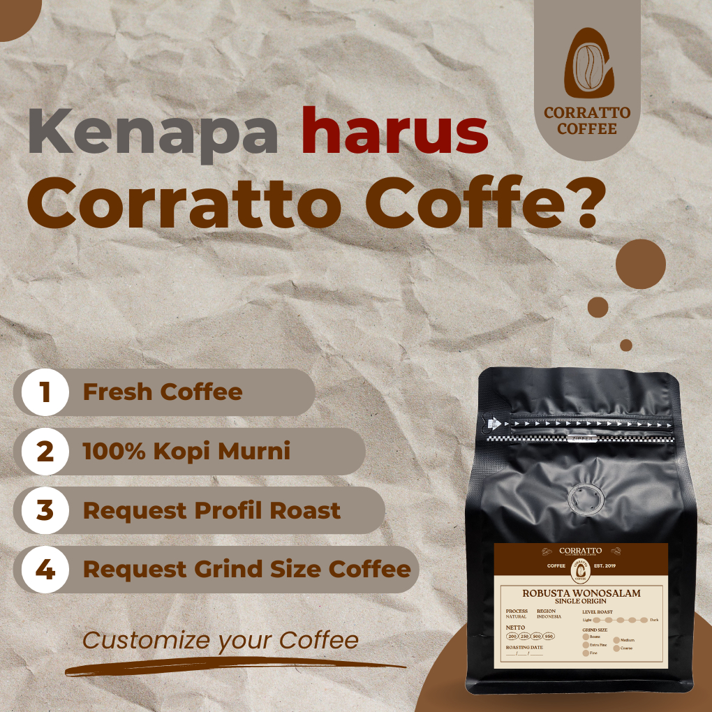Jual Bubuk Kopi Java Robusta Dampit 500 gram Corratto Coffee | Shopee ...