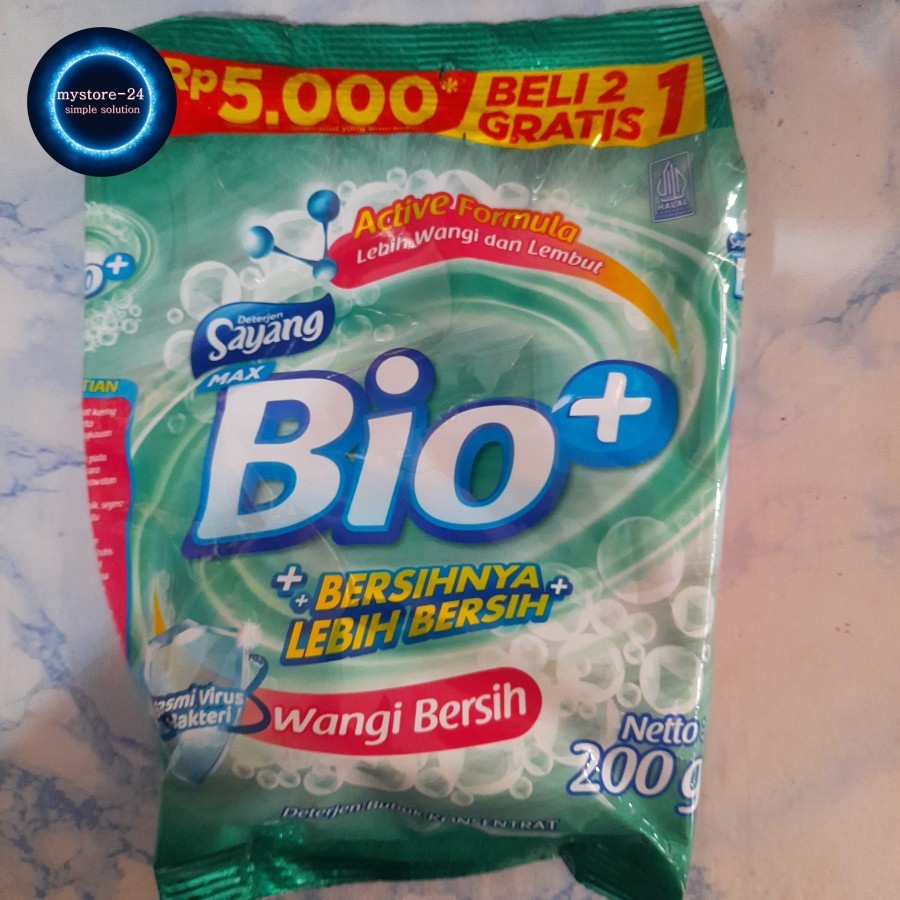 Jual Bio+ Detergent Powder Wangi Bersih 200g | Shopee Indonesia