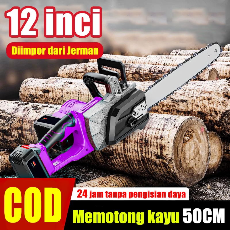 Jual 【Memotong kayu 50CM】Cordless Chainsaw Gergaji Rantai Elektrik ...