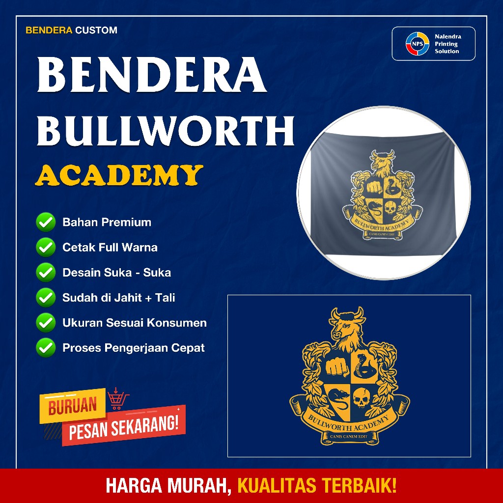 Jual Bendera Bullworth Academy/Custom Bendera | Shopee Indonesia