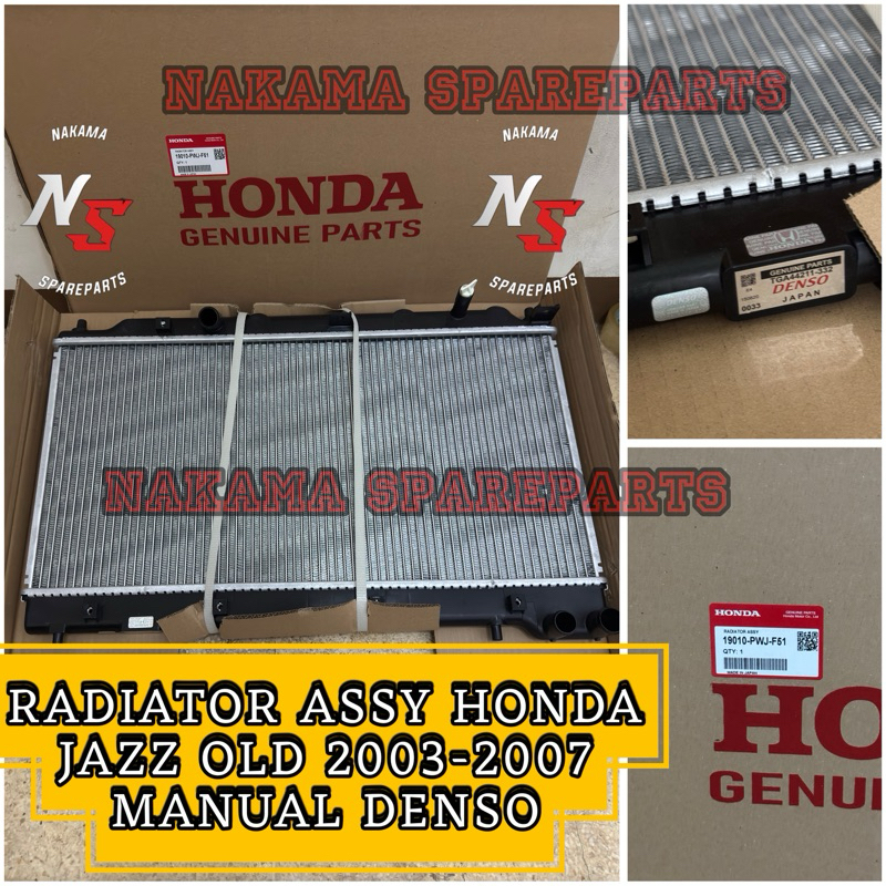 Jual Radiator Assy Honda Jazz old Tahun 2003-2007 Manual Denso | Shopee ...