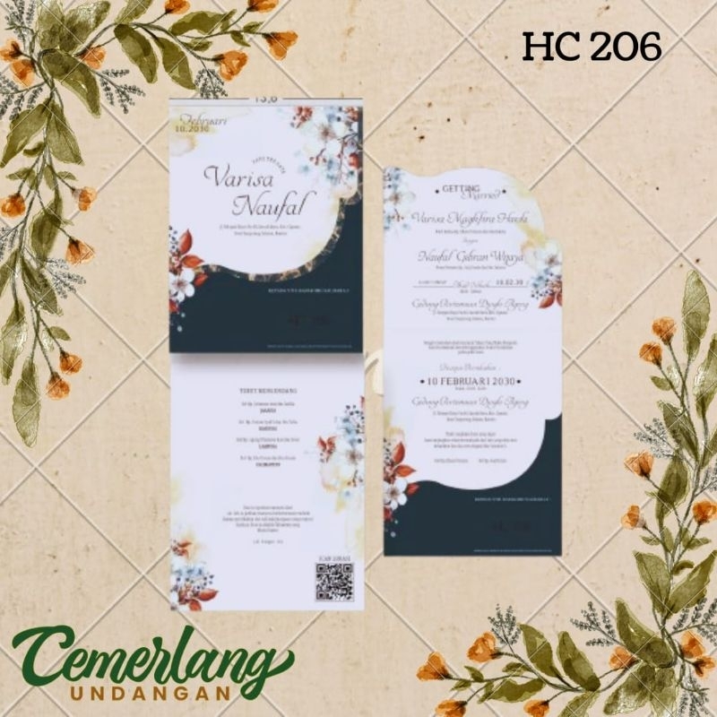 Jual Blangko Undangan atau Kertas Undangan Pernikahan HC 206 Harga ...