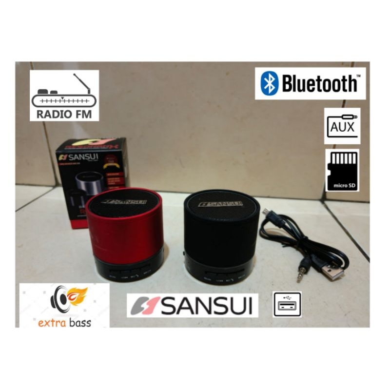 Jual Speaker Bluetooth hitam mini portable metal super bass original ...
