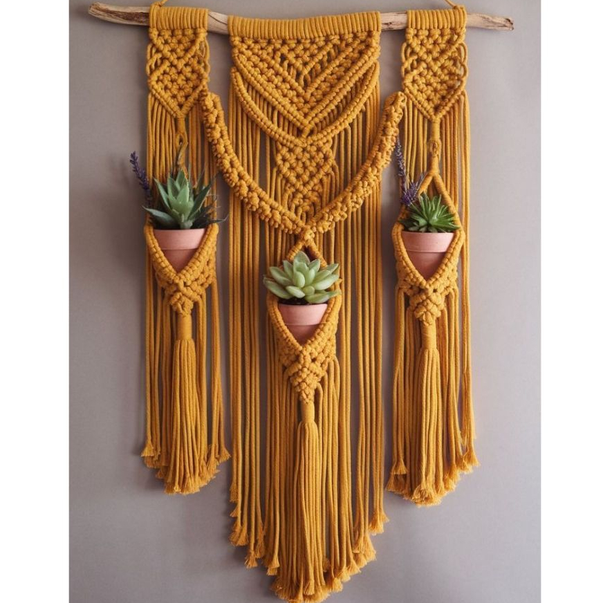 Jual Rak macrame dinding dekorasi ruangan hiasan gantung macrame wall ...