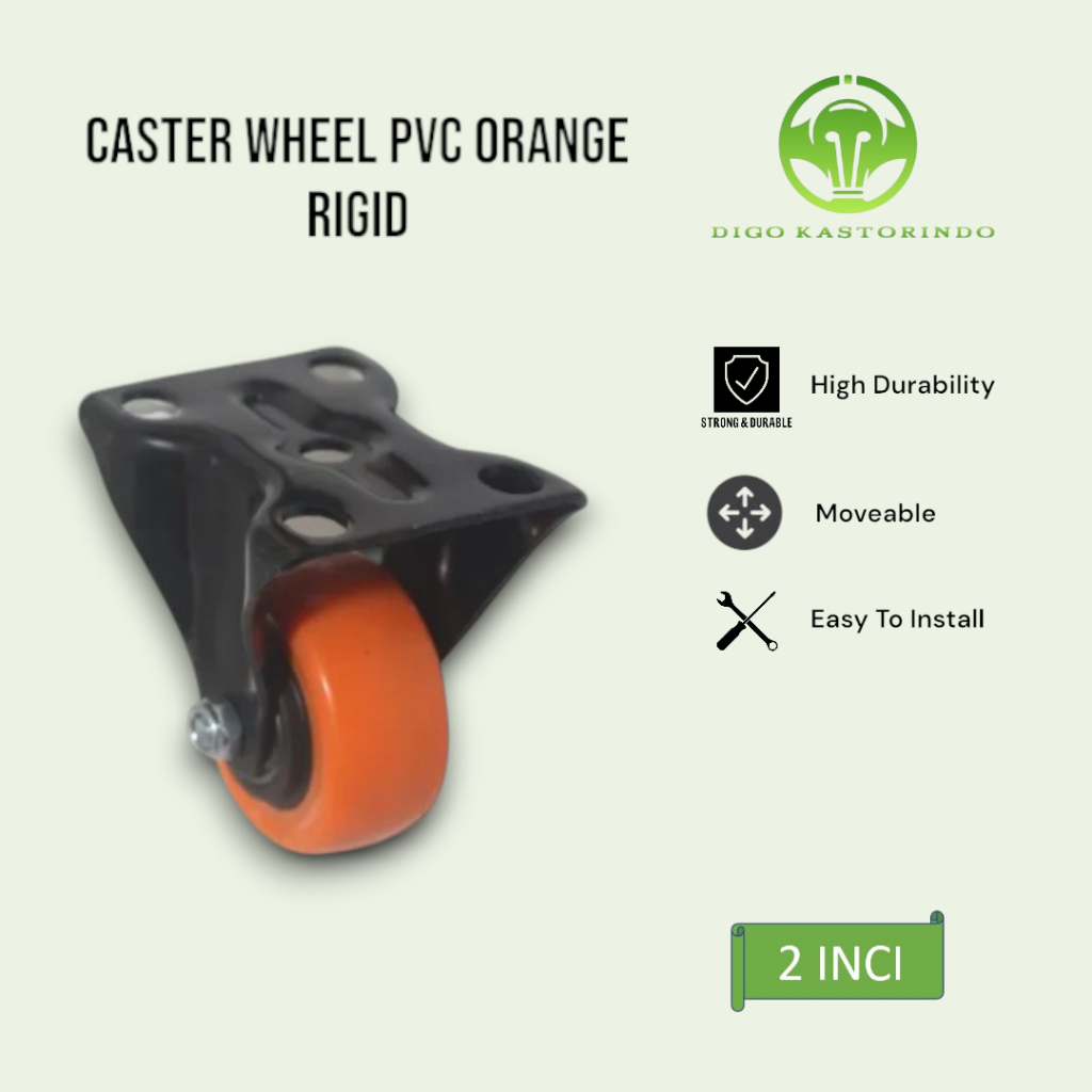 Jual Roda Kastor Orange Plat Tebal Mati 2 Inci Caster Wheel Rigid ...