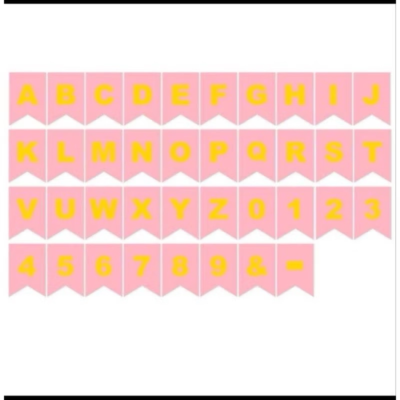 Jual Banner custom warna pink huruf dan angka | Shopee Indonesia