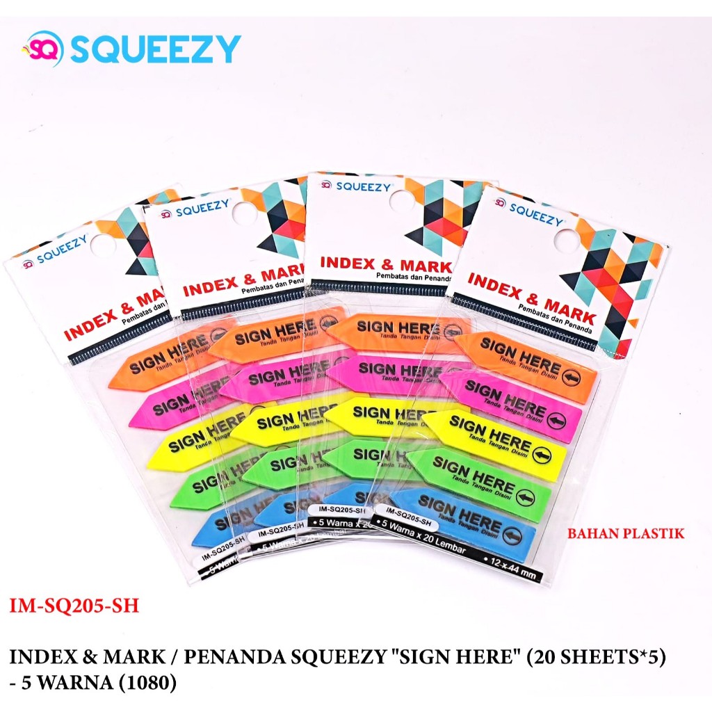 Jual SQUEEZY Sticky Notes Index & Mark IM SQ-205 SH - SIGN HERE ...