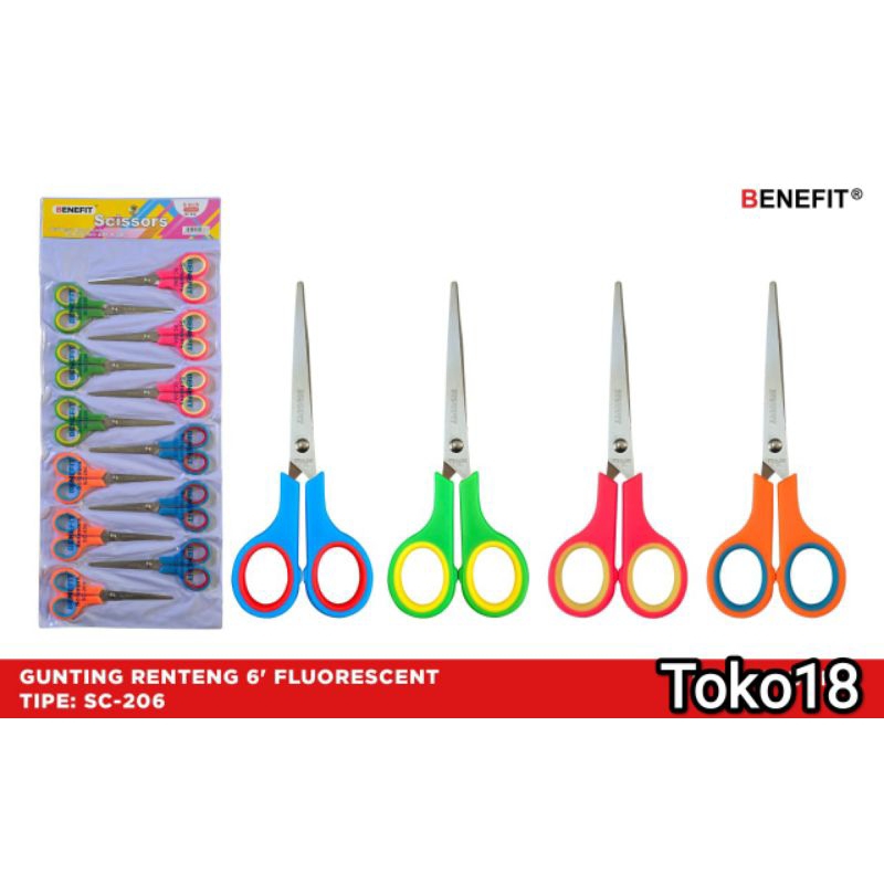 Jual Gunting Renteng Fluorescant Benefit(Isi 12 Pcs) | Shopee Indonesia