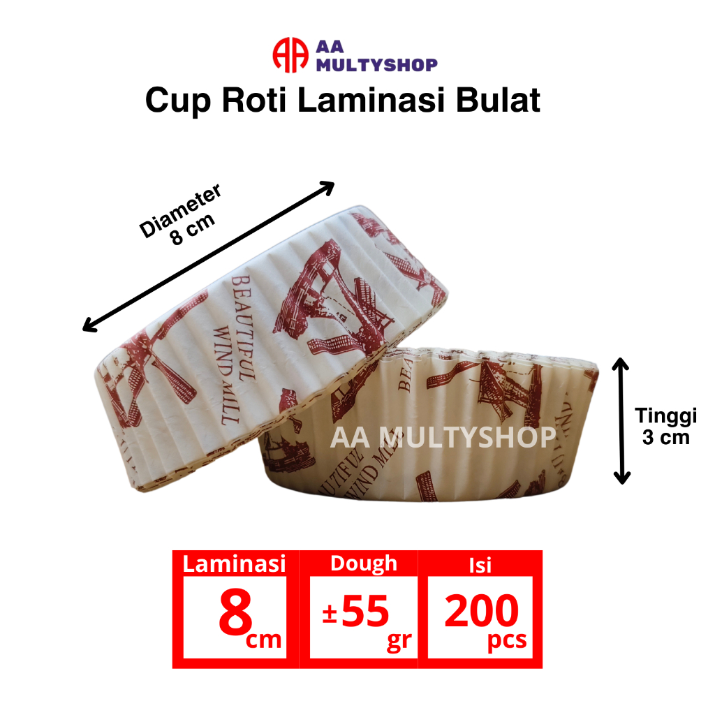 Jual Cup Roti Laminasi Bulat 8 cm Isi 200 pcs | KINCIR | Shopee Indonesia