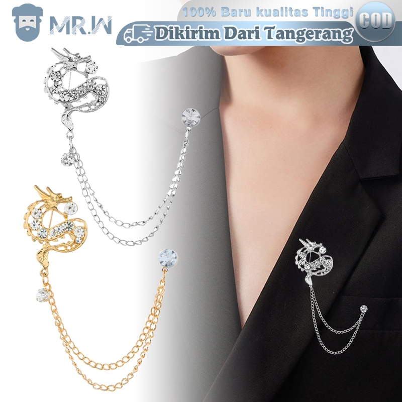 Jual Bros Pin Rantai Jas Dragon Brooch Lapel Pin Bros Jas Pria Wanita ...