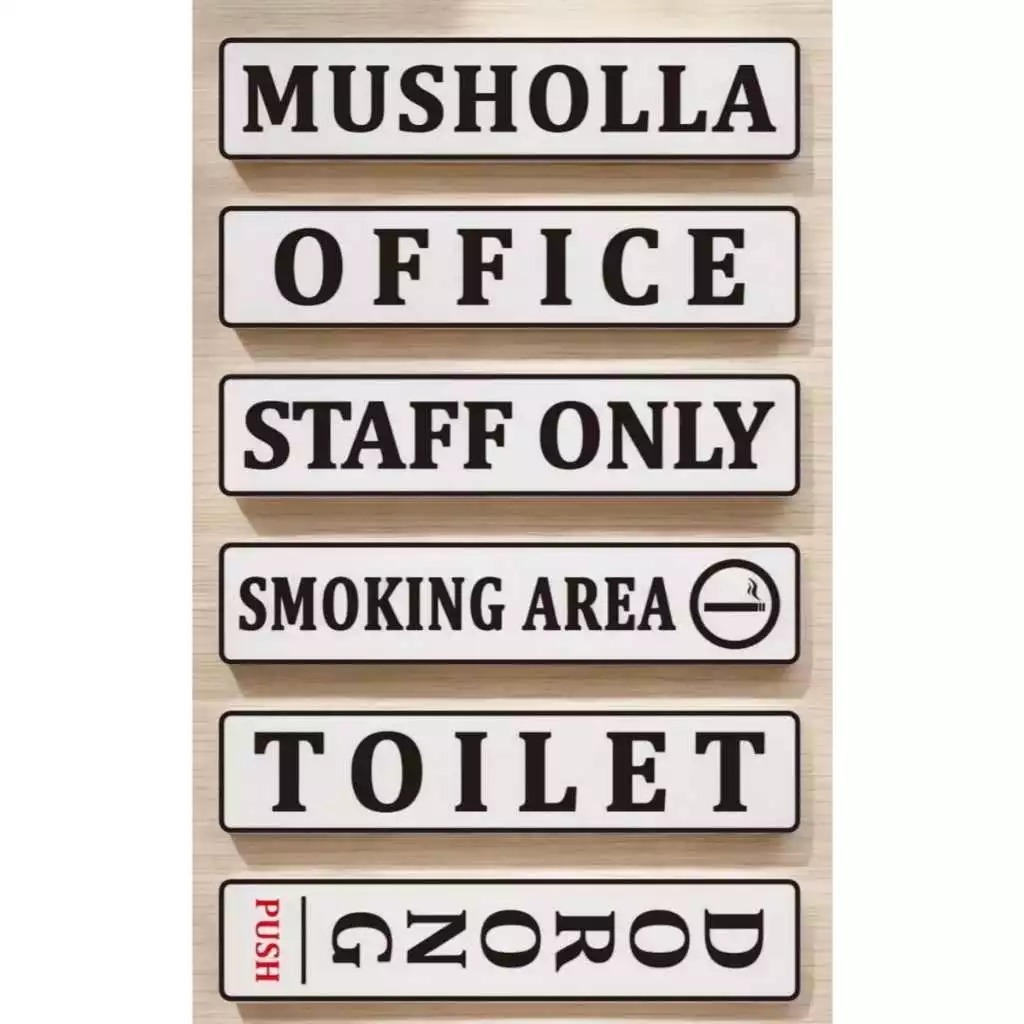 Jual plat sign label papan tulisan office sign system office /papan ...