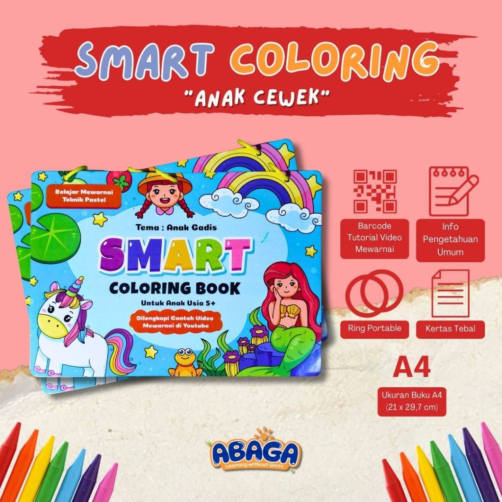 Jual Smart Coloring Book Girl Anak Perempuan/ Buku Mewarnai Anak Cewek ...