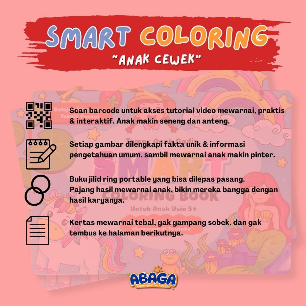 Jual Smart Coloring Book Girl Anak Perempuan/ Buku Mewarnai Anak Cewek ...