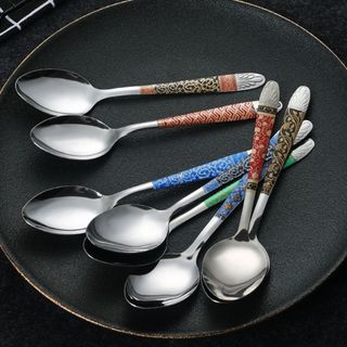 Sendok Stainless Batik 12pcs Peralatan Makan Motif Tradisional Elegan