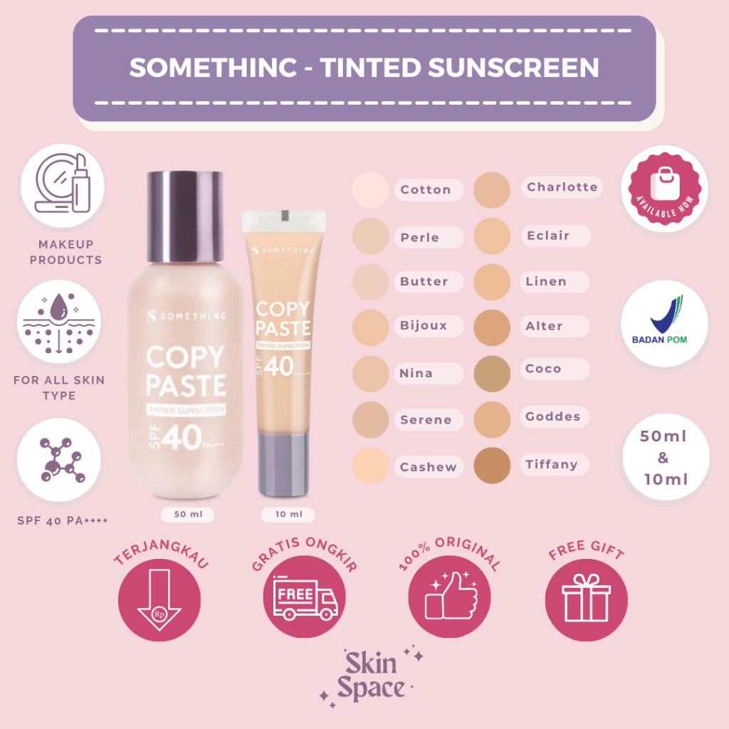 Jual SOMETHINC Copy Paste Tinted Sunscreen SPF 40 PA++++ - Skin Tint ...