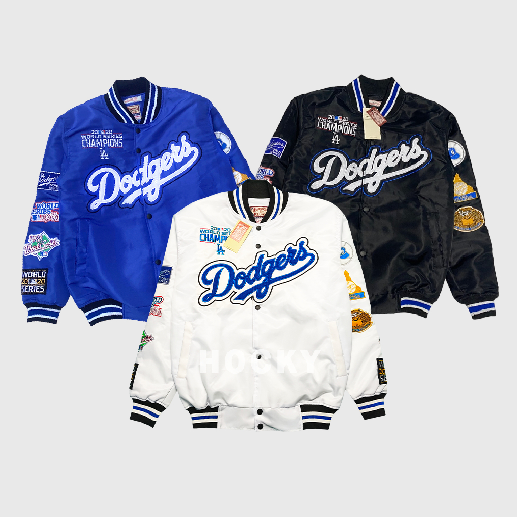 Jual HOCKY - Jacket Varsity Baseball LA Dodgers MBL Unisex Full Bordir ...