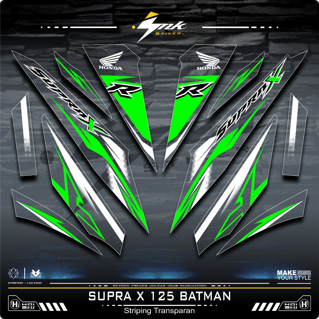 Jual STRIPING TRANSPARAN SUPRA X 125 BATMAN TRANSPARENT BENING WAVE 125 ...