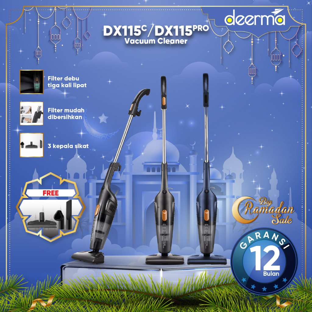 Jual Deerma DX115 PRO/DX115C 15kPa Portable Handheld 2in1 Silent Vacuum ...