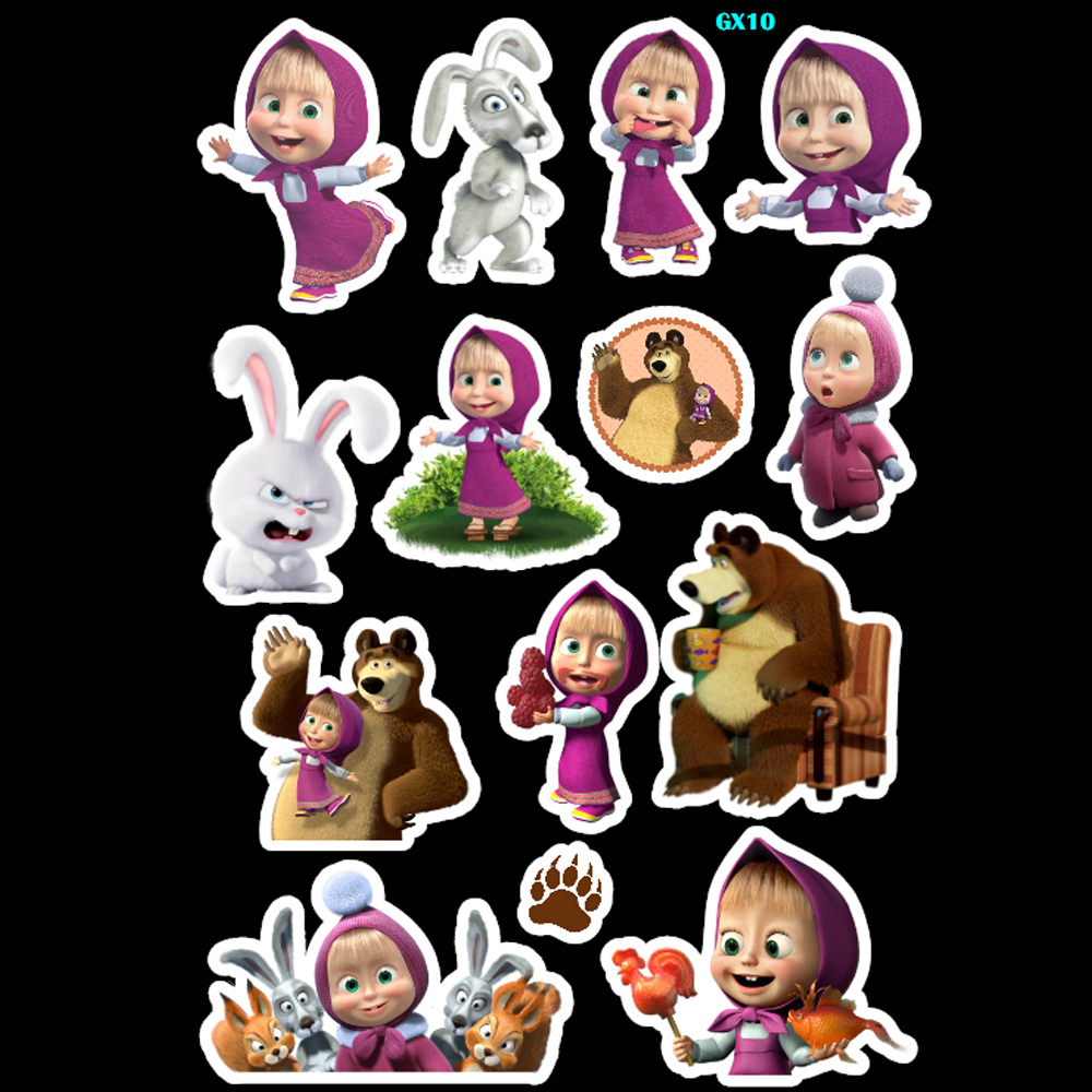 Jual Stiker Kartun Masha and the beard Sticker WaterProof Premium isi ...