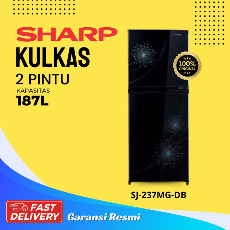 Jual KULKAS SHARP SJ-237MG-DB KULKAS 2 Pintu Kapasitas 187 Liter ...