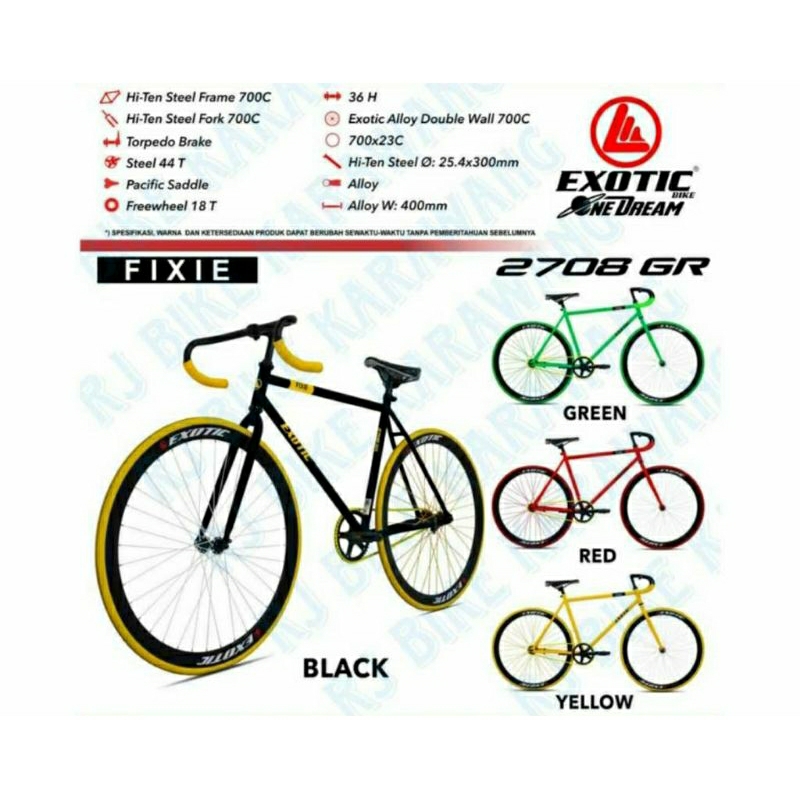 Jual SEPEDA FIXIE EXOTIC 2708 GR (A.APP) | Shopee Indonesia