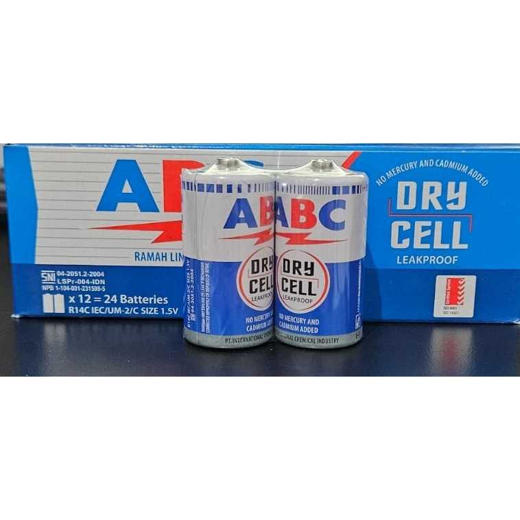 Jual ABC Carbonzinc R14 Biru Tanggung isi 2 Pcs /C / Tanggung / baterai ...