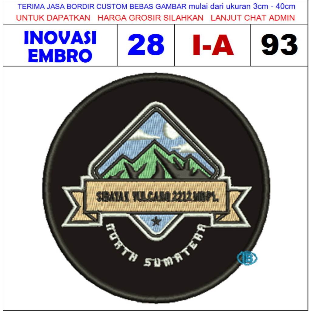Jual PATCH BORDIR LOGO I-A93 GUNUNG SIBAYAK VULCANO 2212 MDPL ADVENTURE ...