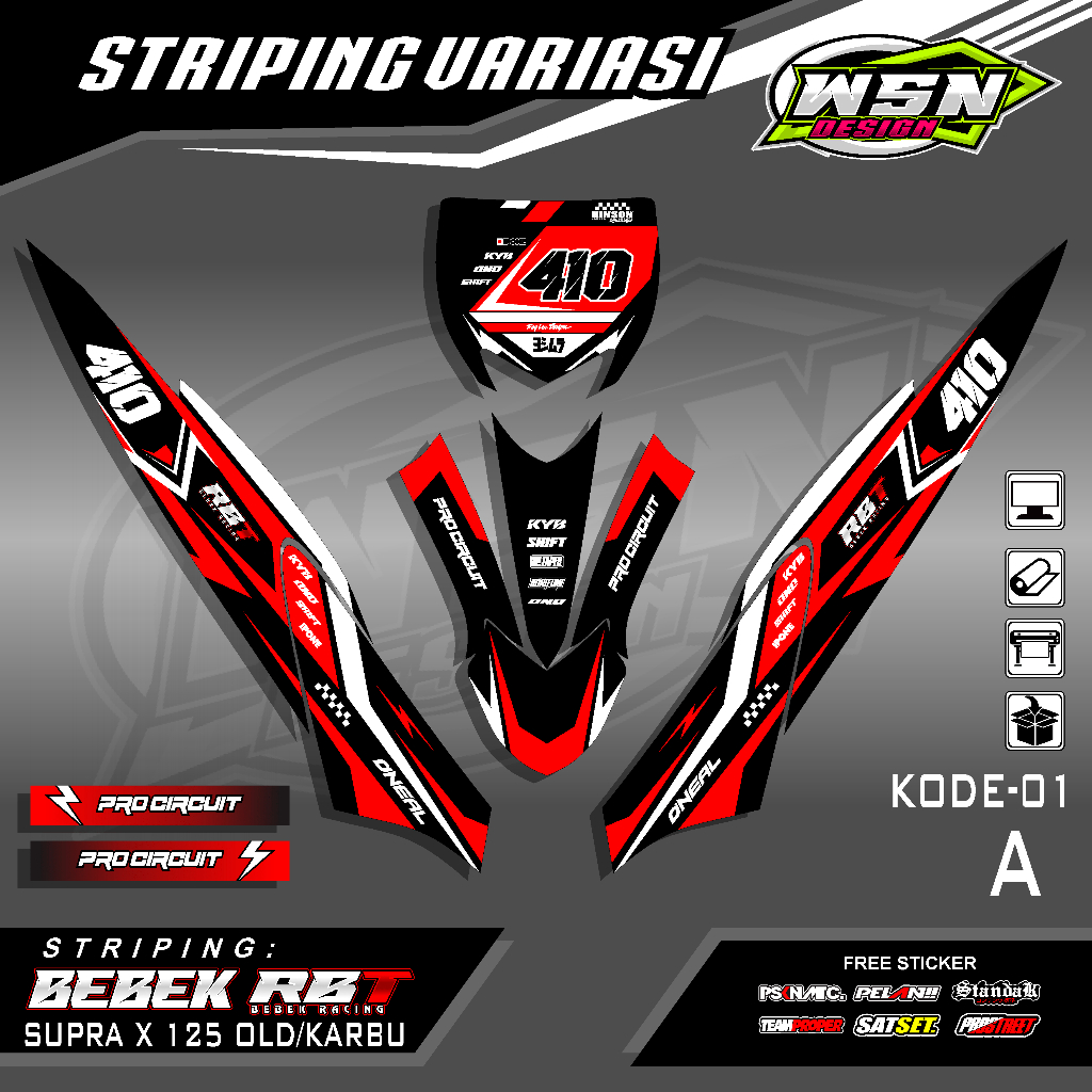 Jual Sticker Striping MOTOR SILUMAN SUPRA X 125 OLD RBT BEBEK MODIF ...