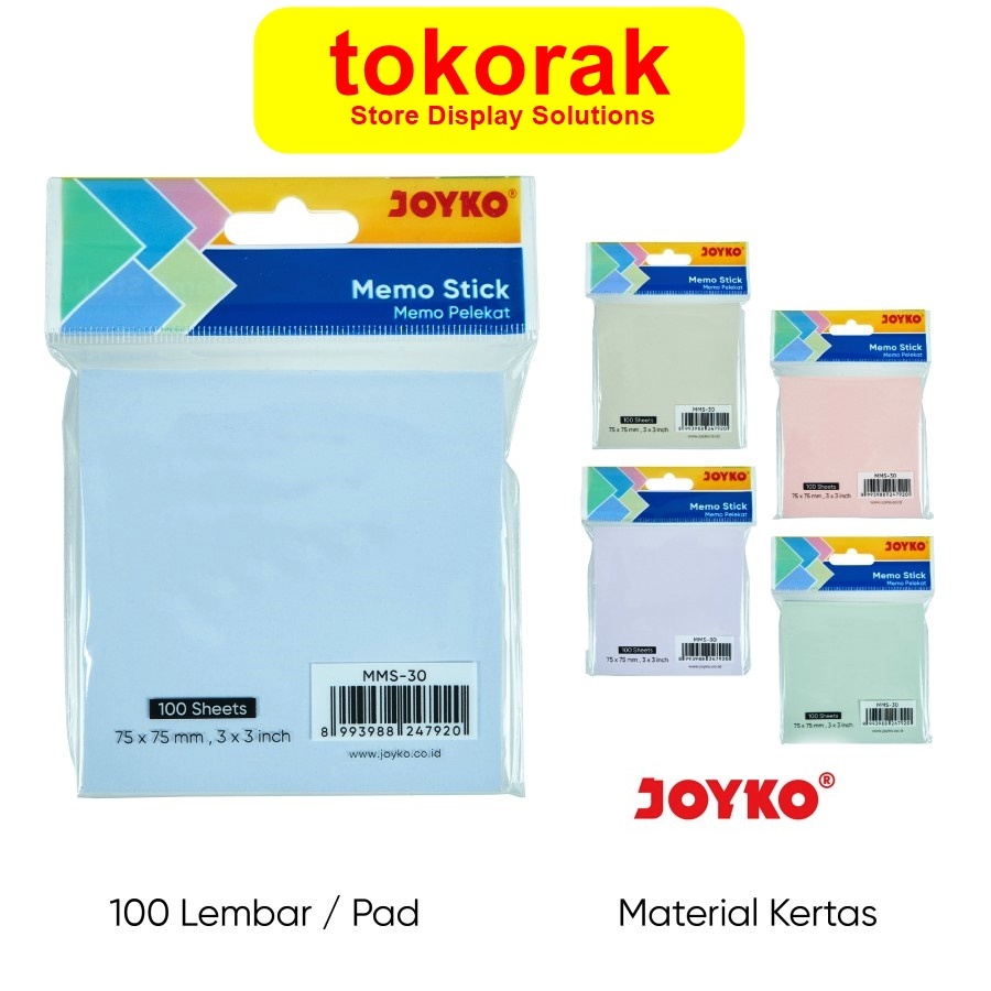 Jual MEMO STICK MORANDI MMS-30 75 X 75 MM JOYKO MEMO PELEKAT STICKY ...