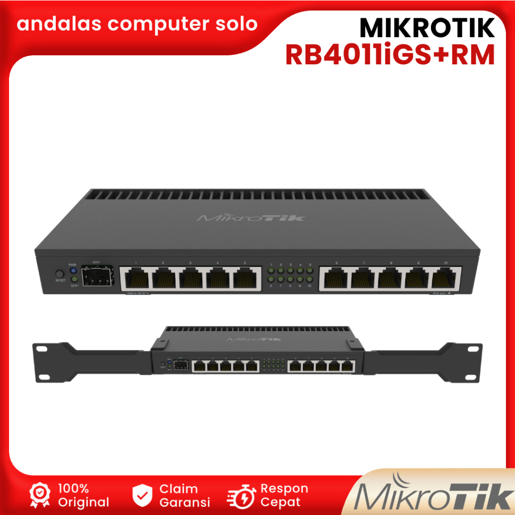 Jual MIKROTIK ROUTERBOARD RB4011iGS+RM ROUTER BOARD MIKROTIK RB4011 IGS ...