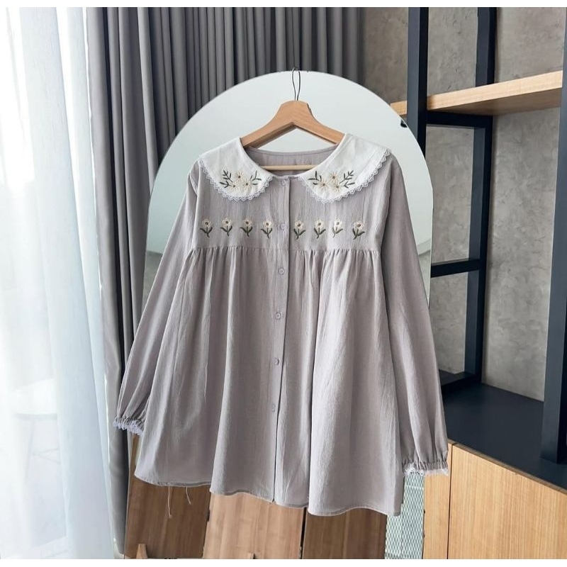 Jual GHAVI BLOUSE BORDIR RENDA RAYON TWILL | Shopee Indonesia