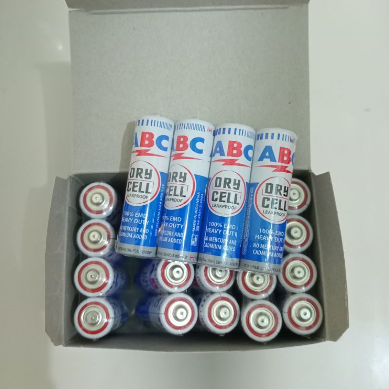 Jual BATERAI ABC AA UKURAN SEDANG 1 BOX ISI 24 PCS/BATERAI JAM DINDING ...