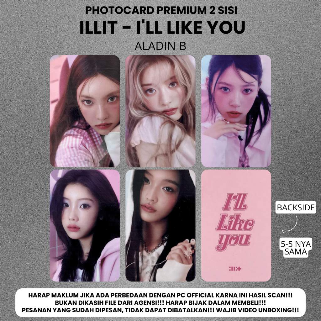 Jual (ISI 5 PCS) Photocard ILLIT I'LL LIKE YOU - PC Premium 2 Sisi