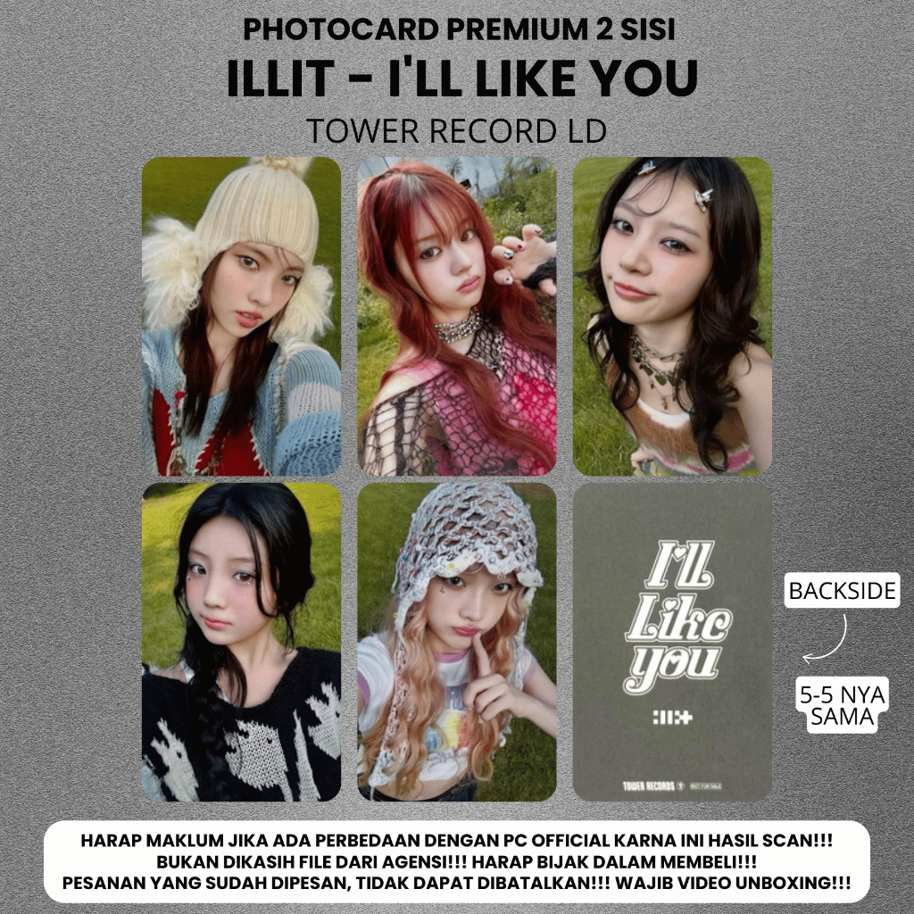 Jual (ISI 5 PCS) Photocard ILLIT I'LL LIKE YOU - PC Premium 2 Sisi