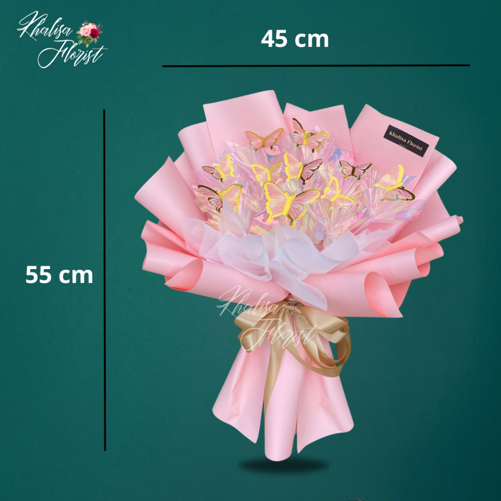 Jual KHALISA FLORIST 13B Graduation BOUQUET Kupu kupu LED Glow in the ...
