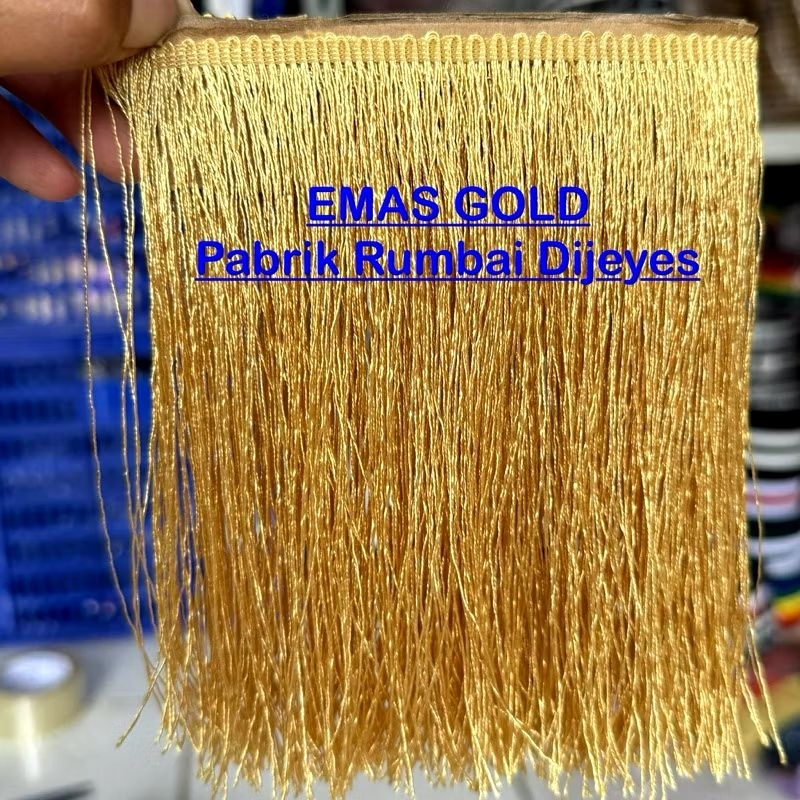 Jual Renda Rumbai ( Meteran ) / rumbai panjang mengkilap / Renda rumbai ...