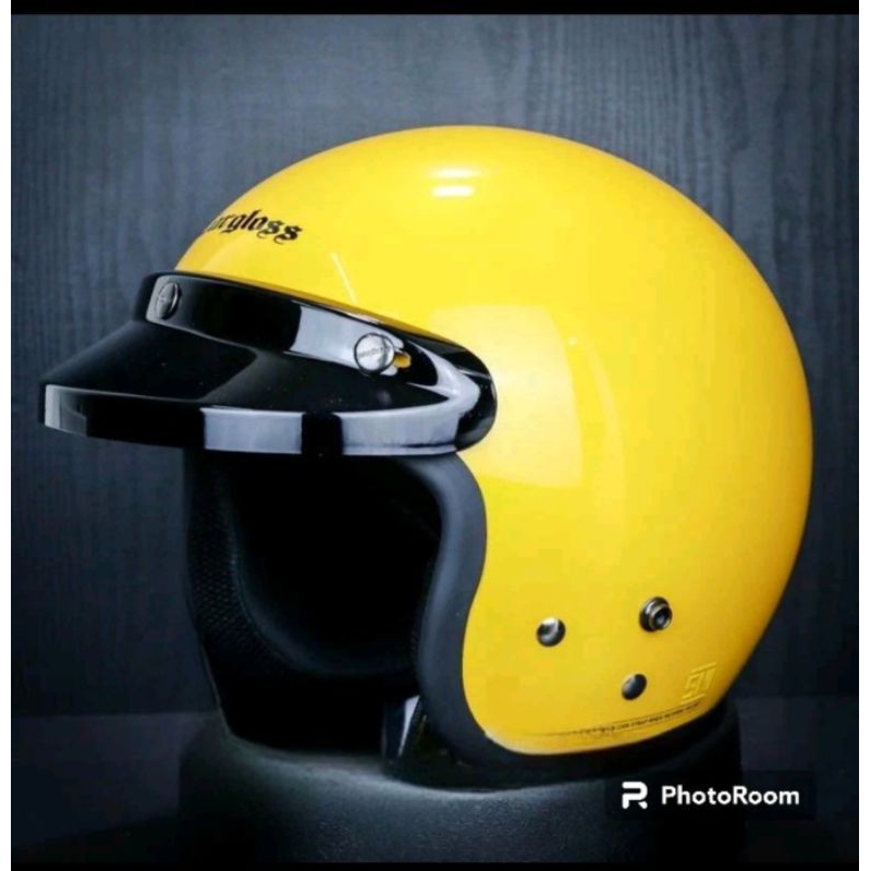 Helm Carglos Bogo Retro Dewasa Premium Sni Full Leher Pet Kaca Flat Datar Harga