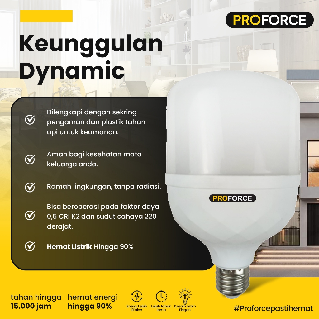 Jual Lampu Bohlam LED Proforce Dynamic 50 Watt 5000 Lumen Paket 10 Pcs ...